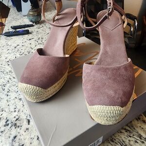 Crown Vintage Mauve Suede Espadrille Wedges
